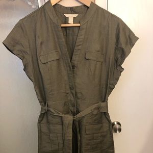 Banana Republic safari dress in olive green